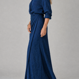 Donnabelle™ | Long Sleeve Wrap Front Maxi Dress