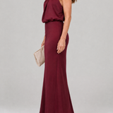 Donnabelle™ | Sleeveless Draped Neck Midi Dress