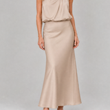 Donnabelle™ | Sleeveless Draped Neck Midi Dress
