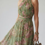 Donnabelle™ | Gathered Halter Midi Dress