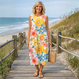 Ella™ | Pastel Floral Midi Dress