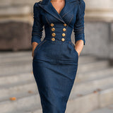 Brookelyn™ | Denim Midi Dress