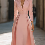 Emily™ | Elegant Pleated Blazer Midi Dress