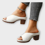 Chunky Heeled Sandals with Open Back